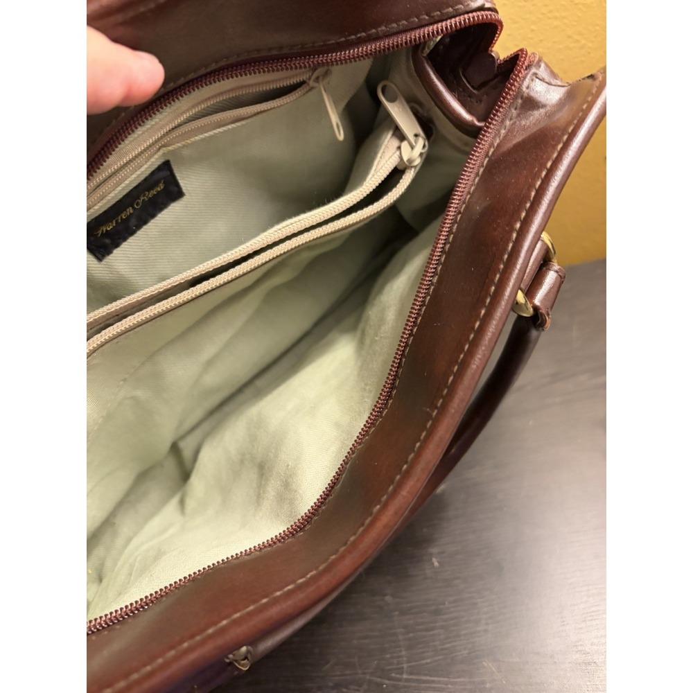 Warren Reed Vintage Tweed and Leather Satchel Doctor Bag Brown Medium - Picture 11 of 15